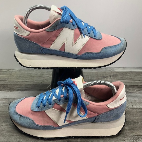 New Balance Shoes - New Balance 237 Pink Blue Suede Retro Lifestyle Sneakers WS237IC Womens 8.5